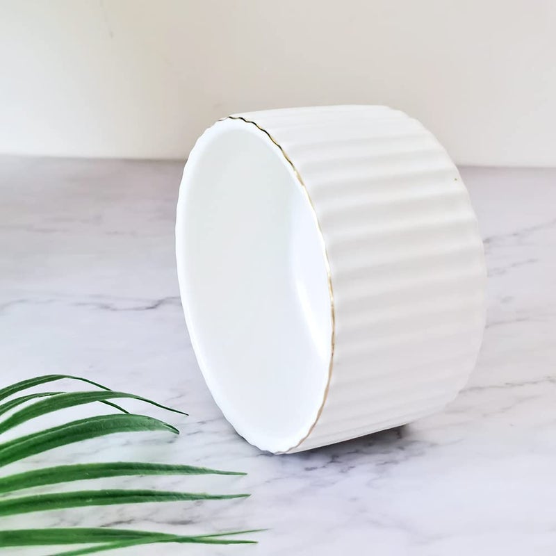 CROWNOS Paper Clip Holder for Desk Ceramic Paperclip Holders  Office Desktop Paperclips Binders Dispenser Organizer  White - Image 3